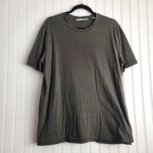 VINCE Gray Green 100% Pima Cotton Double Layered Every Day Tee Shirt Large